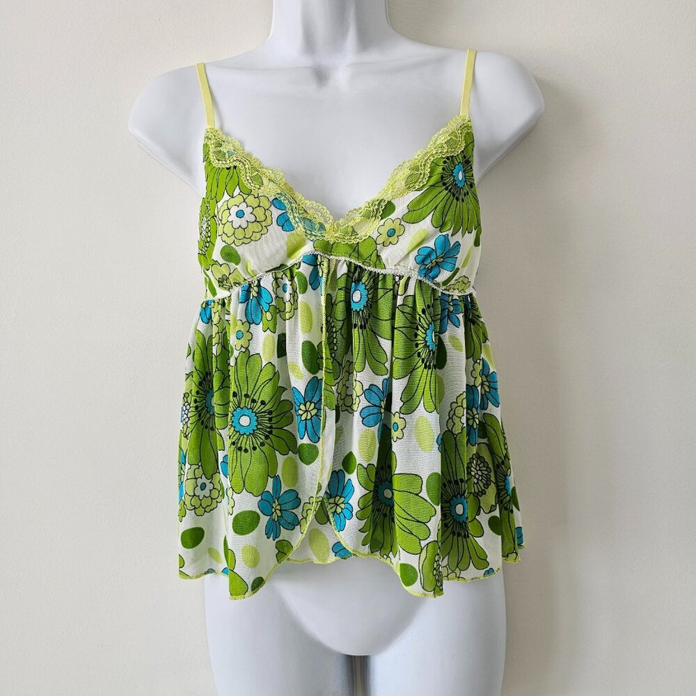 CASTING Green Multi Adjustable Spaghetti Straps Top Size 1 Made in France